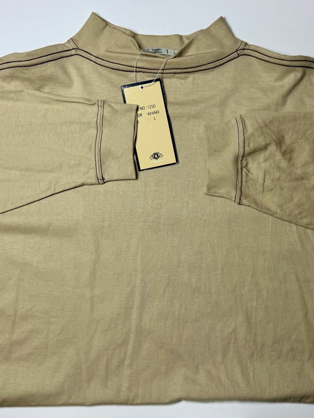 PJ Mark Men’s Khaki Long Sleeve Button‑Up Shirt NWT Size L - Picture 3 of 6